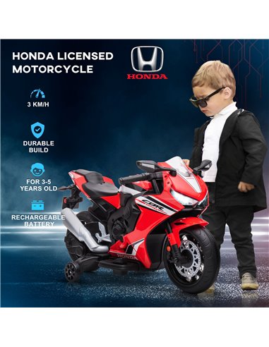 HOMCOM Electric Ride On Motorcycle with Headlights Music, 6V Battery Powered Kids Motorcycle Vehicle with Training Wheels, Outdo