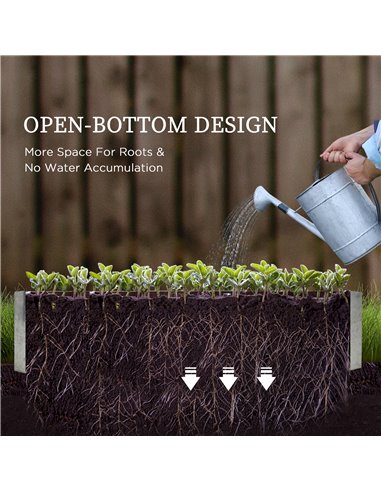Outsunny Raised Beds for Garden with Mini Greenhouse, Galvanised Outdoor Planters and Cold Grame, for Herbs and Vegetables 845-7