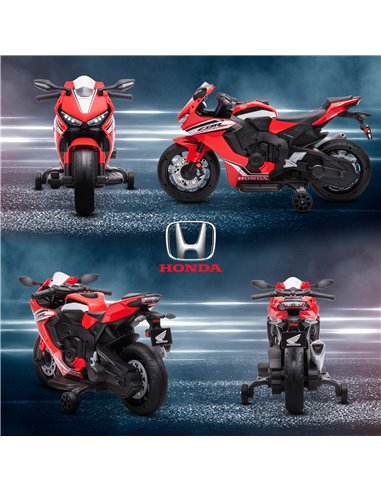 HOMCOM Electric Ride On Motorcycle with Headlights Music, 6V Battery Powered Kids Motorcycle Vehicle with Training Wheels, Outdo