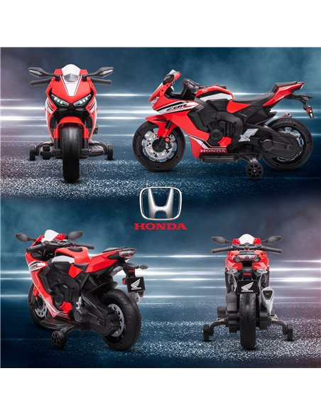 HOMCOM Electric Ride On Motorcycle with Headlights Music, 6V Battery Powered Kids Motorcycle Vehicle with Training Wheels, Outdo - pic 5345 | FastDaddyshop