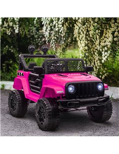 Homcom 3+ Kids Electric Car 12V Truck Off-road with 2 Motors, Parental Remote Control, Pink 2