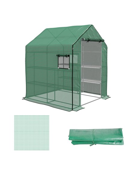 Outsunny 140 x 143 x 190cm Greenhouse Cover Replacement, Green 845-945V00GN - pic 53478 | FastDaddyshop