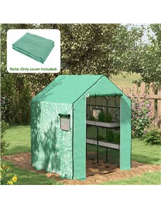 Outsunny 140 x 143 x 190cm Greenhouse Cover Replacement, Green 845-945V00GN 2