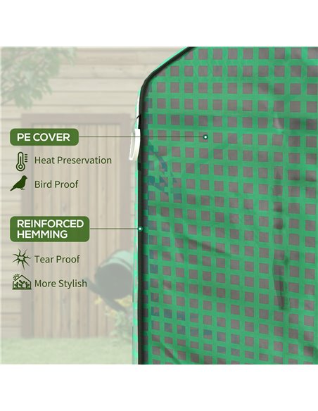 Outsunny Greenhouse Cover Replacement Walk-in PE Hot House Cover with Roll-up Door and Windows, 140 x 143 x 190cm, Green 845-945 - pic 53481 | FastDaddyshop