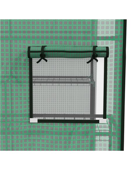 Outsunny Greenhouse Cover Replacement Walk-in PE Hot House Cover with Roll-up Door and Windows, 140 x 143 x 190cm, Green 845-945 - pic 53486 | FastDaddyshop