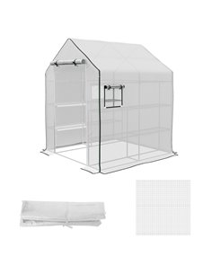Outsunny 140 x 143 x 190cm Greenhouse Cover Replacement, White 845-945V00WT