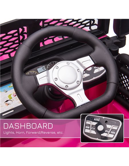 HOMCOM 12V Battery-powered 2 Motors Kids Electric Ride On Car Truck Off-road Toy with Parental Remote Control Horn Lights Suspen - pic 5349 | FastDaddyshop