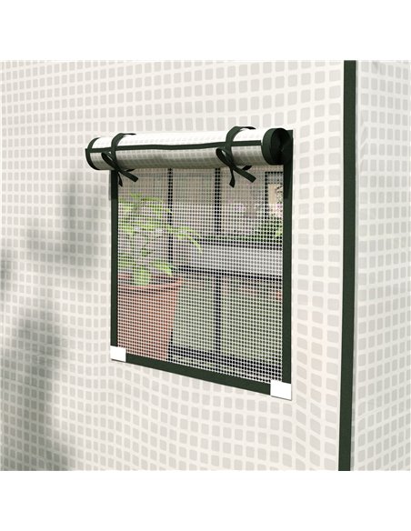 Outsunny Greenhouse Cover Replacement Walk-in PE Hot House Cover with Roll-up Door and Windows, 140 x 143 x 190cm, White 845-945 - pic 53495 | FastDaddyshop