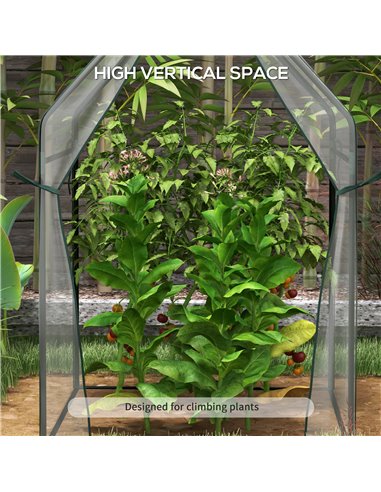 Outsunny Mini Greenhouse, Garden Tomato Growhouse with 2 Zipped Doors, Portable Indoor Outdoor Green House, 90 x 90 x 145cm, Cle