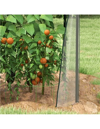 Outsunny Mini Greenhouse, Garden Tomato Growhouse with 2 Zipped Doors, Portable Indoor Outdoor Green House, 90 x 90 x 145cm, Cle