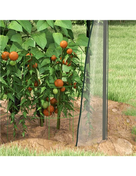 Outsunny Mini Greenhouse, Garden Tomato Growhouse with 2 Zipped Doors, Portable Indoor Outdoor Green House, 90 x 90 x 145cm, Cle - pic 53522 | FastDaddyshop