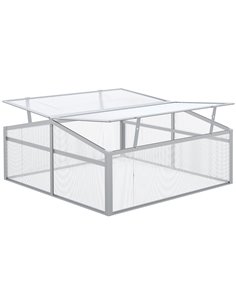 Outsunny Outdoor 2 Level Adjustable Roof Cold Frame Greenhouse with Aluminium Frame 845-082V00SR