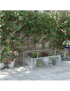 Outsunny Outdoor 2 Level Adjustable Roof Cold Frame Greenhouse with Aluminium Frame 845-082V00SR 2