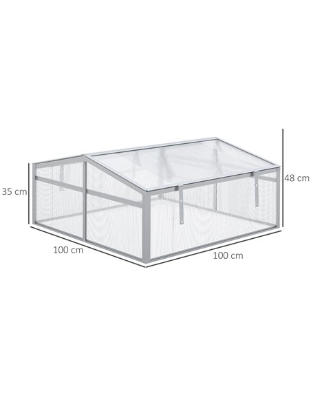Outsunny Outdoor 2 Level Adjustable Roof Cold Frame Greenhouse with Aluminium Frame 845-082V00SR - pic 53525 | FastDaddyshop