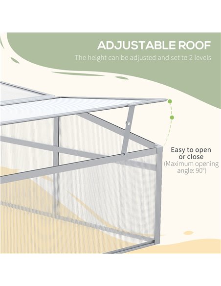 Outsunny Outdoor 2 Level Adjustable Roof Cold Frame Greenhouse with Aluminium Frame 845-082V00SR - pic 53526 | FastDaddyshop
