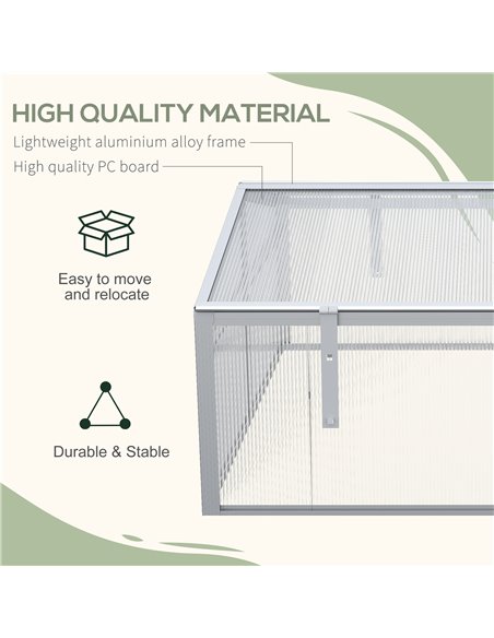 Outsunny Outdoor 2 Level Adjustable Roof Cold Frame Greenhouse with Aluminium Frame 845-082V00SR - pic 53527 | FastDaddyshop