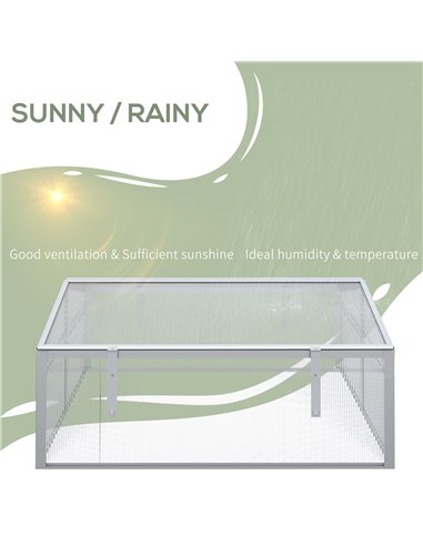 Outsunny Outdoor 2 Level Adjustable Roof Cold Frame Greenhouse with Aluminium Frame 845-082V00SR