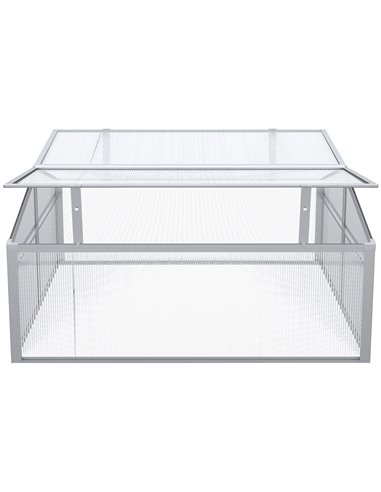 Outsunny Outdoor 2 Level Adjustable Roof Cold Frame Greenhouse with Aluminium Frame 845-082V00SR