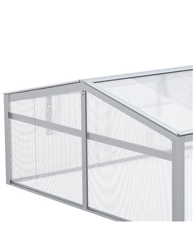 Outsunny Outdoor 2 Level Adjustable Roof Cold Frame Greenhouse with Aluminium Frame 845-082V00SR