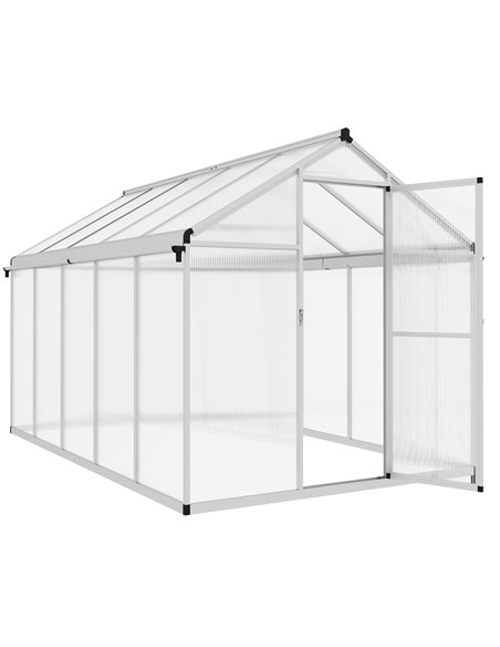 Outsunny 6 x 10ft Polycarbonate Greenhouse, Transparent 845-243V05SR - pic 53559 | FastDaddyshop