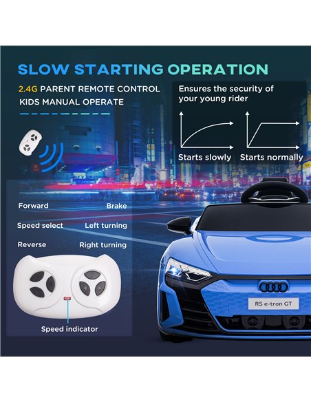 HOMCOM Audi Licensed Kids Electric Ride On Car with Parental Remote Control, 12V Battery Powered Toy with Suspension System, Lig - pic 5357 | FastDaddyshop