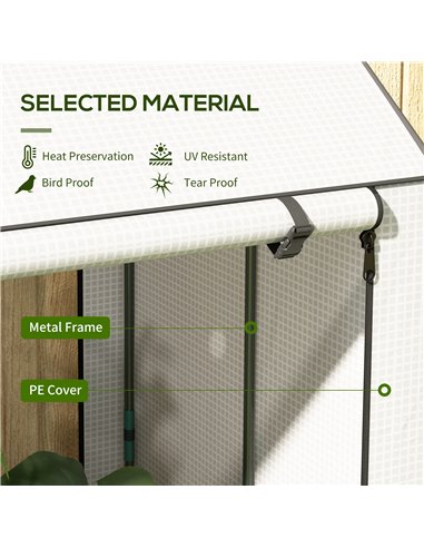 Outsunny Mini Greenhouse with 4 Wire Shelves Portable Garden Grow House Upgraded Tomato Greenhouse with Roll Up Door and Vents, 