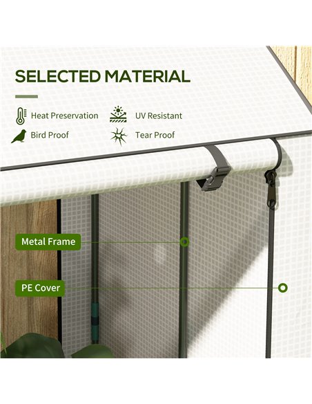 Outsunny Mini Greenhouse with 4 Wire Shelves Portable Garden Grow House Upgraded Tomato Greenhouse with Roll Up Door and Vents,  - pic 53571 | FastDaddyshop