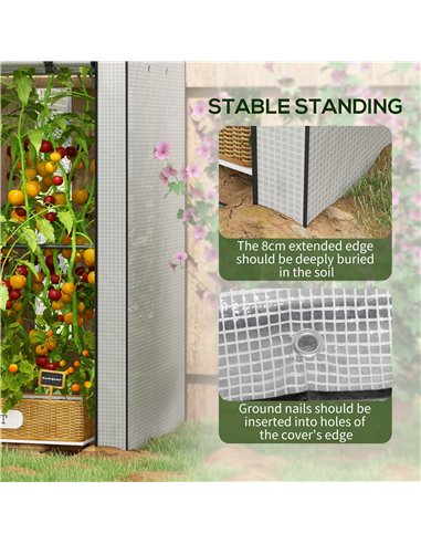 Outsunny Mini Greenhouse with 4 Wire Shelves Portable Garden Grow House Upgraded Tomato Greenhouse with Roll Up Door and Vents, 
