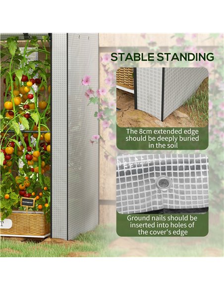 Outsunny Mini Greenhouse with 4 Wire Shelves Portable Garden Grow House Upgraded Tomato Greenhouse with Roll Up Door and Vents,  - pic 53573 | FastDaddyshop