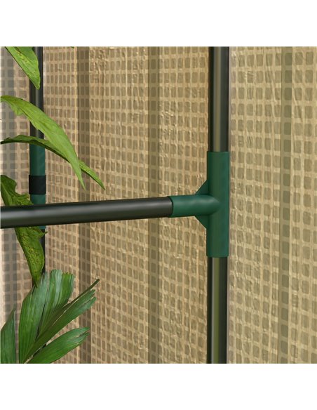 Outsunny Mini Greenhouse with 4 Wire Shelves Portable Garden Grow House Upgraded Tomato Greenhouse with Roll Up Door and Vents,  - pic 53575 | FastDaddyshop