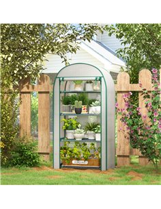 Outsunny 80 x 49 x 160cm Mini Greenhouse for Outdoor, White 845-607V01WT 2