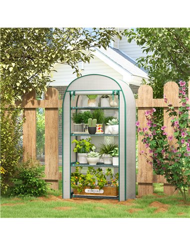 Outsunny 80 x 49 x 160cm Mini Greenhouse for Outdoor, White 845-607V01WT