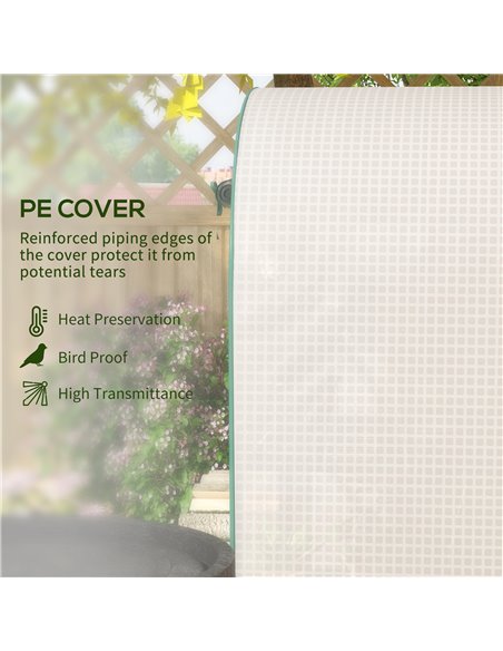 Outsunny 80 x 49 x 160cm Mini Greenhouse for Outdoor, Portable Garden Plant Green House w/ Storage Shelf, Roll-Up Zippered Door, - pic 53580 | FastDaddyshop