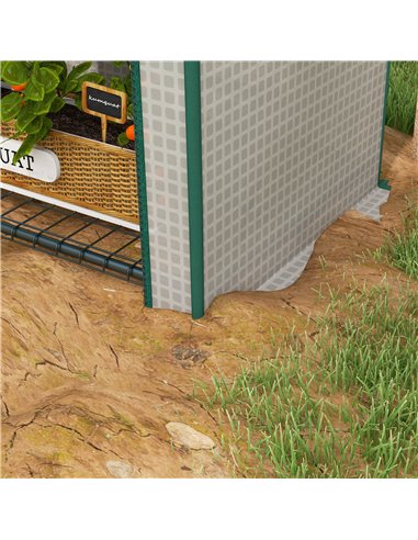 Outsunny 80 x 49 x 160cm Mini Greenhouse for Outdoor, Portable Garden Plant Green House w/ Storage Shelf, Roll-Up Zippered Door,