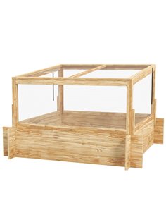 Outsunny Raised Garden Bed Greenhouse with Cold Frame, Natural 84H-123V00ND