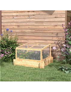 Outsunny Raised Garden Bed Greenhouse with Cold Frame, Natural 84H-123V00ND 2