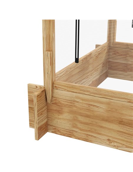 Outsunny Raised Garden Bed with Cold Frame Greenhouse and Openable Top, Wooden Elevated Planter Box for Vegetables, Flowers and  - pic 53594 | FastDaddyshop