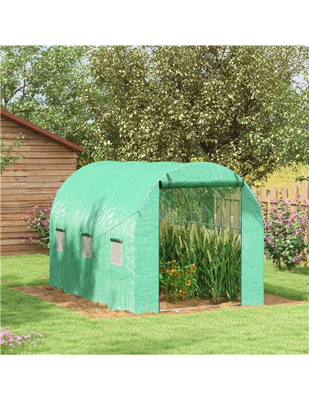 Outsunny Greenhouse, Polytunnel with Sprinkler System, 3 x 2m, Green 845-949V00GN - pic 53596 | FastDaddyshop