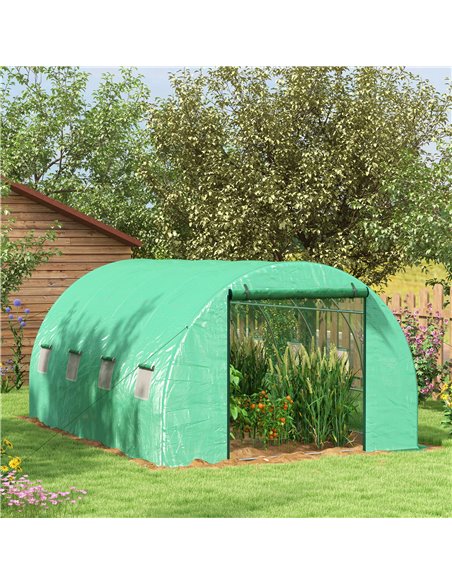 Outsunny Sprinkler System Polytunnel Greenhouse, 4 x 3(m), Green 845-949V01GN - pic 53605 | FastDaddyshop