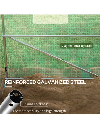 Outsunny Sprinkler System Polytunnel Greenhouse, 4 x 3(m), Green 845-949V01GN