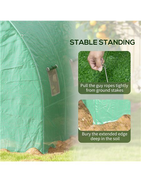Outsunny Sprinkler System Polytunnel Greenhouse, 4 x 3(m), Green 845-949V01GN - pic 53611 | FastDaddyshop