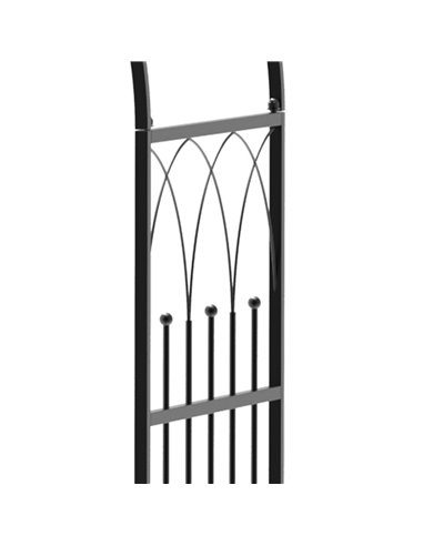 Outsunny Garden Metal Arch Bench Outdoor Patio Rose Trellis Arbour Pergola for Climbing Plant Antique Style 2-Seater Chair, Blac
