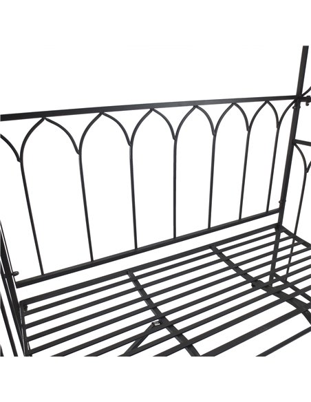 Outsunny Garden Metal Arch Bench Outdoor 2-Seater Chair, Patio Rose Trellis Arbour Pergola for Climbing Plant Vintage Classic Bl - pic 53629 | FastDaddyshop