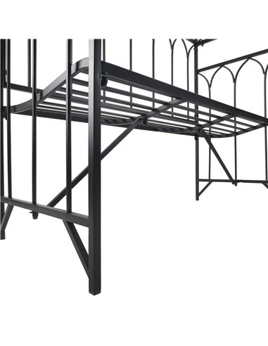 Outsunny Garden Metal Arch Bench Outdoor 2-Seater Chair, Patio Rose Trellis Arbour Pergola for Climbing Plant Vintage Classic Bl