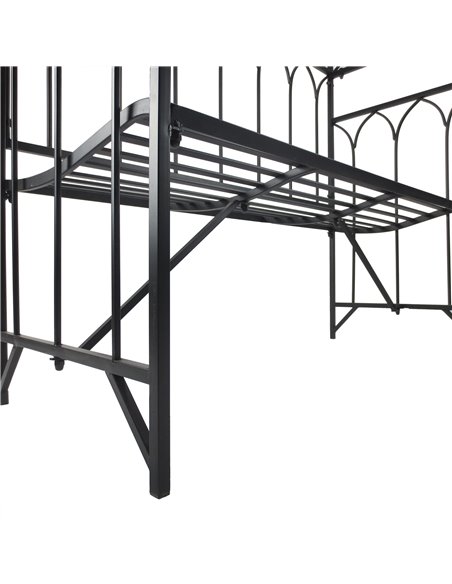 Outsunny Garden Metal Arch Bench Outdoor 2-Seater Chair, Patio Rose Trellis Arbour Pergola for Climbing Plant Vintage Classic Bl - pic 53630 | FastDaddyshop