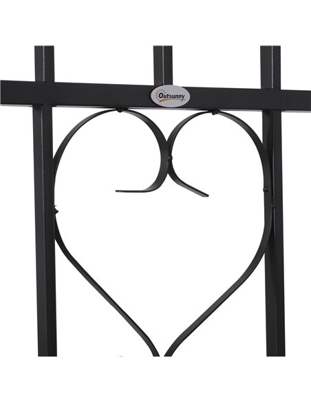Outsunny Garden Metal Arch Bench, Outdoor Furniture Chair with Cushion Outdoor Patio Rose Trellis Arbour Pergola, for Climbing P - pic 53637 | FastDaddyshop