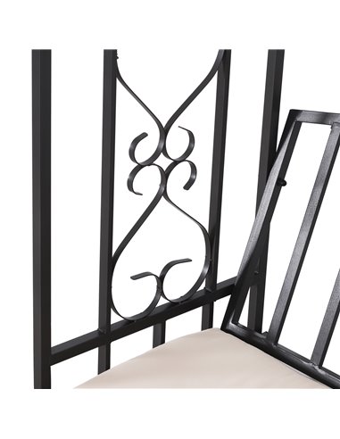 Outsunny Garden Metal Arch Bench, Outdoor Furniture Chair with Cushion Outdoor Patio Rose Trellis Arbour Pergola, for Climbing P