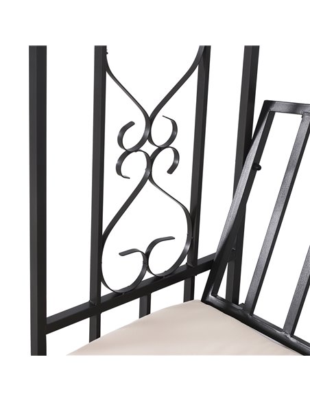 Outsunny Garden Metal Arch Bench, Outdoor Furniture Chair with Cushion Outdoor Patio Rose Trellis Arbour Pergola, for Climbing P - pic 53638 | FastDaddyshop