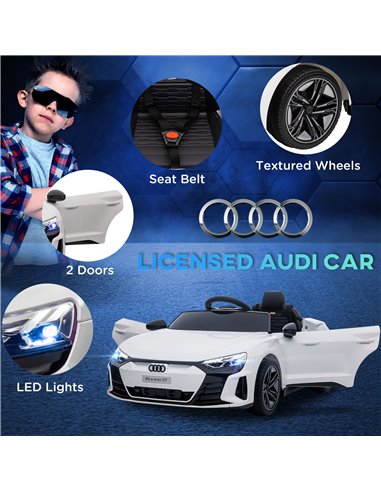 HOMCOM Audi Licensed Kids Electric Ride On Car with Parental Remote Control, 12V Battery Powered Toy with Suspension System, Lig