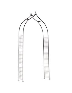Outsunny Steel Frame Backyard Metal Pergola for Plants & Trellis Garden Arch Black 844-280